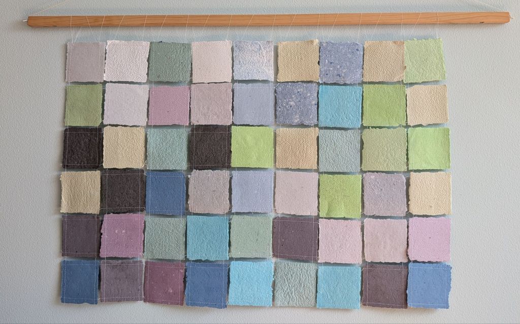 Paper tapestry, viewed straight on.